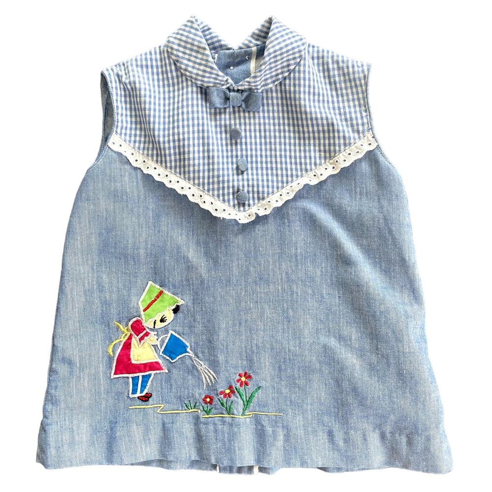 Vintage Childrens Toddlers Girls Blue Dress 3T